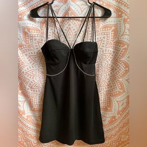 Lucy in the Sky Dorrit Mesh cutout Cocktail/Party dress in black size M